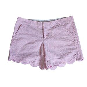 Lilly Pulitzer The Buttercup Shorts Women's SZ 4 Pink Stripes Seersucker Casual